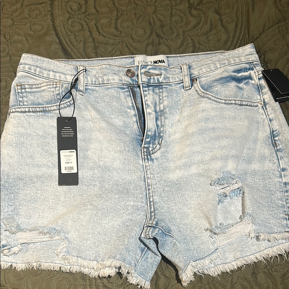 Fashion Nova Light Blue Denim Shorts
